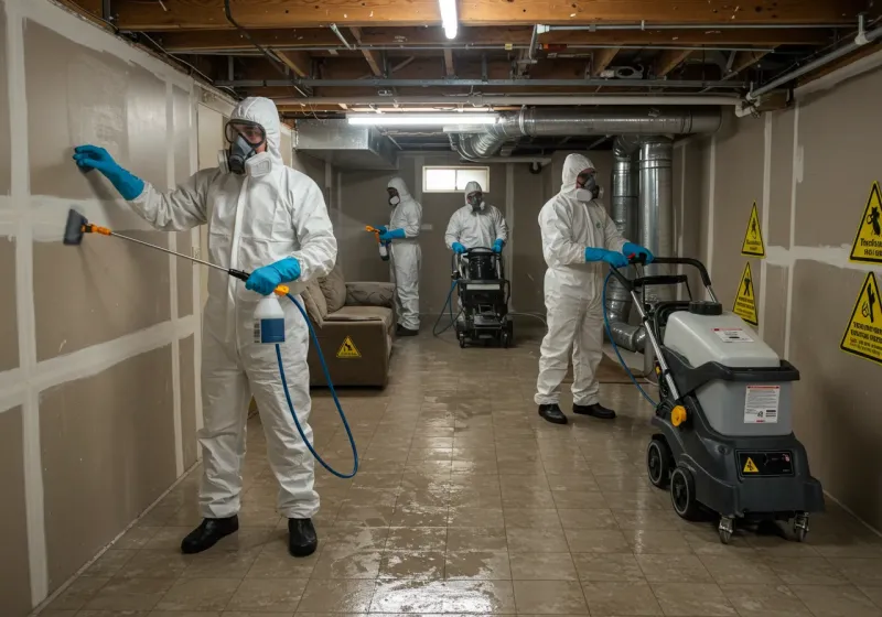 Basement Moisture Removal and Structural Drying process in Lisbon, ME